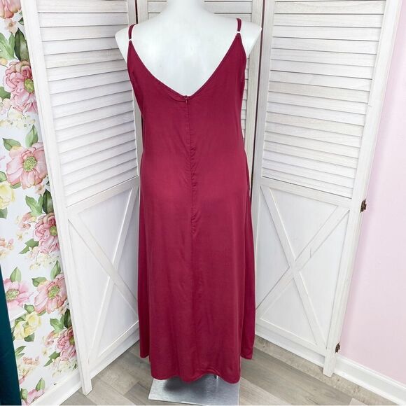Zanzea Maxi Slip Dress Maroon Red 12 Sleeveless - Picture 4 of 14